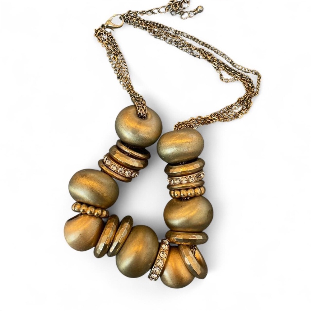 Bronze Beaded Statement Necklace #Statementjewelry - image 1